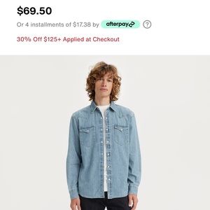 Men’s Levi’s Jean shirt - size M; snap button closure